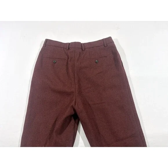Scotch & Soda Pants Mens Maroon Wool Blend Dress Trousers Loose Taper Fit Sz 30 - Picture 11 of 11